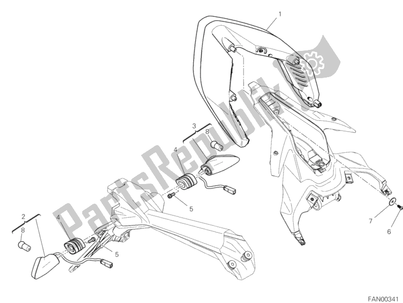 Todas las partes para Luz De La Cola de Ducati Superbike Panigale V4 USA 1100 2020